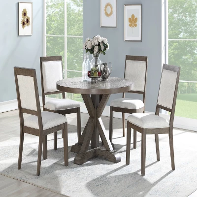 48" Molly Round Dining Table Gray - Steve Silver Co. - Image 3