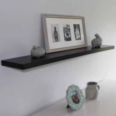 48" Slim Floating Shelf Wall Mounted Hidden Brackets Black - Inplace - Image 3