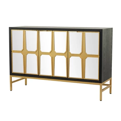 Glam Mirrored Wood Cabinet - Olivia & May - Image 9