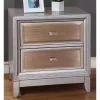 Reina 2 Drawer Nightstand Silver - MiBasics