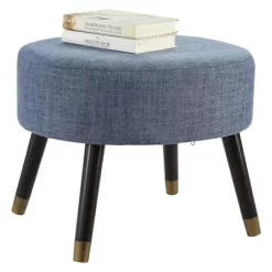 Designs4Comfort Mid-Century Modern Round Ottoman Stool - Breighton Home