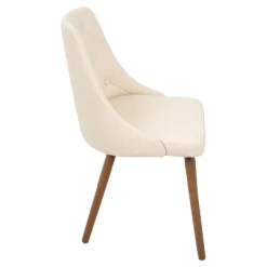 Giovanni Mid Century Modern Dining Chair Cream - Lumisource