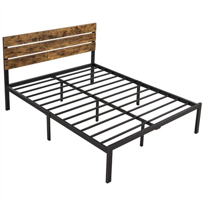 Yaheetech Metal Slatted Bed Frame With Wooden Headboard Mattress Foundation - Image 10