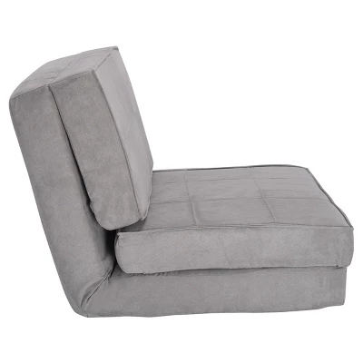 Tangkula Fold Down Chair Convertible Couch GrayBlack - Image 6