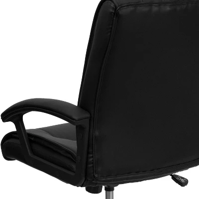 Flash Furniture Mid-Back Black LeatherSoft Swivel Manager's Office Chair With Arms - Image 4