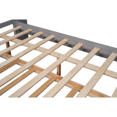 Full Size Platform Bed With Trundle And Shelves-ModernLuxe - Image 8