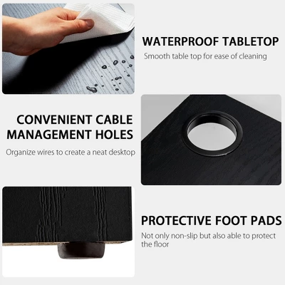 Costway Modern L-Shaped Computer Desk Writing Study Office Corner Desk W/Shelves - Image 7