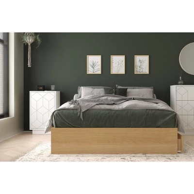 2pc Albatros Bedroom Set Natural Maple/White - Nexera - Image 3