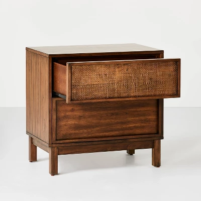 Wood & Cane Transitional Nightstand - Hearth & Hand™ With Magnolia - Image 3