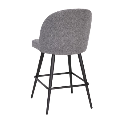 Merrick Lane Set Of 2 Modern Armless Counter Stools With Contoured Backs, Steel Frames, And Integrated Footrests - Image 8