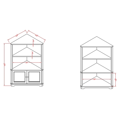 Cassidy Multi-Storage Wood Corner Bookshelf In Espresso - Furniture Of America - Image 2