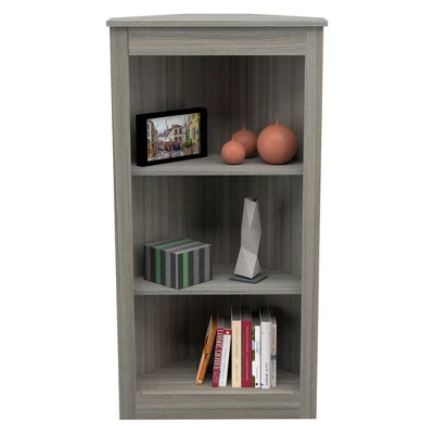 47.2" 3 Level Corner Bookshelf Smoked Oak - Inval - Image 2