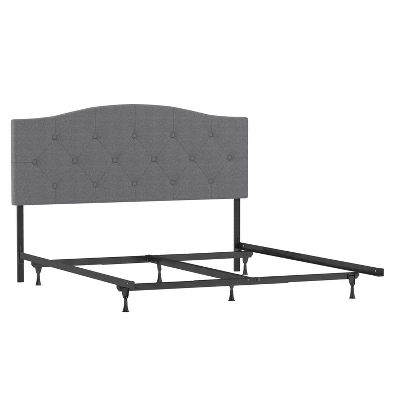 Full/Queen Provence Upholstered Arch Adjustable Tufted Headboard With Frame Glacier Gray Fabric - Hillsdale Furniture - Image 5