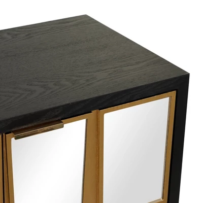 Glam Mirrored Wood Cabinet - Olivia & May - Image 3