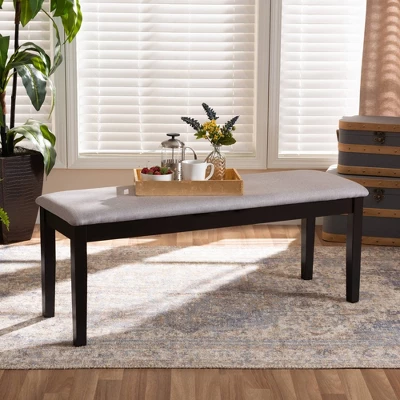 Teresa Fabric Upholstered And Wood Dining Bench - Baxton Studio - Image 4