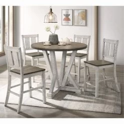 5pc Holmsteed Counter Height Dining Set Cremini Brown/Antique White - HOMES: Inside + Out
