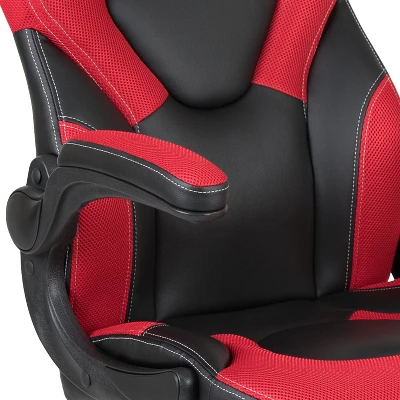 BlackArc Alpha Bundle With Gaming Desk And Chair: Black & Red High Back Chair With Arms; Red & Black Desk With Headphone Hook/Cupholder - Image 8