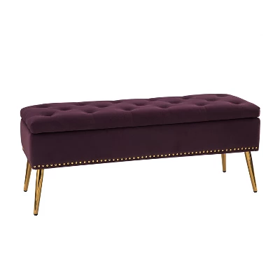 Hippolytus Storage Bench With Nailhead Trim And Button-tufted For Bedroom | ARTFUL LIVING DESIGN - Image 20