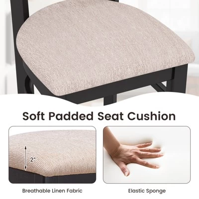 Costway Set Of 4 Bar Stools 31'' Kitchen Dining Chairs With Ergonomic Backrest & Footrest - Image 7