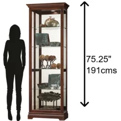 Howard Miller 680676 Howard Miller Brantley Vi Curio Cabinet 680676 Cherry Bordeaux