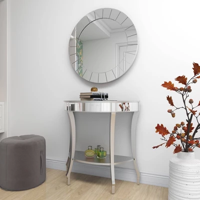 Set Of 2 Glam Fir Console Tables With Mirror White - Olivia & May - Image 8