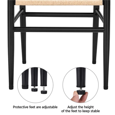 Yaheetech Modern Metal Weave Armchair Frame Dining Chair, Set Of 2, For Living Room - Image 6