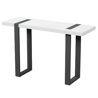 Druse Sofa Table With U-Shaped Legs White/Black - MiBasics - Image 3