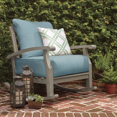 Caterina Teak Patio Rocking Chair With Cushion - Cambridge Casual - Image 8