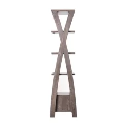 Stokes Wood 4-Shelf 71-Inch Standard Bookcase In Walnut Oak - Furniture Of America