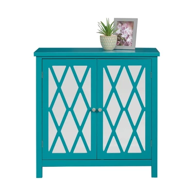 Harbor View 2 Door Geometric Accent Storage Cabinet - Caribbean Blue - Sauder - Image 3