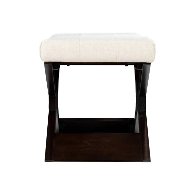 Harrondly Upholstered Entryway Bench Cream/Dark Espresso - Aiden Lane - Image 5