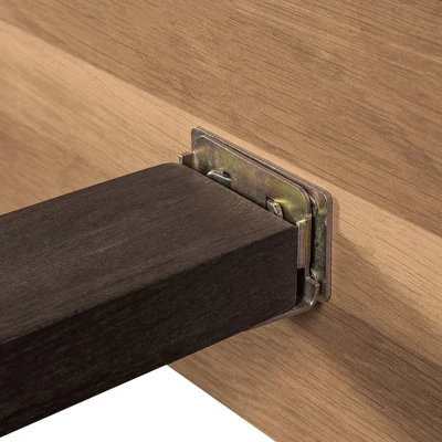 Queen Coco Upholstered Leather Platform Bed Brown - Armen Living - Image 5