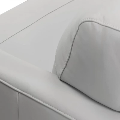 Jedd Genuine Leather Sofa Dove Gray - Armen Living - Image 2