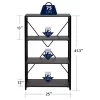 Year Color Modern Industrial Black And Antique Wood 4 Tier Large Folding Bookshelf Storage Organizer For Office, Bedroom And Living Room