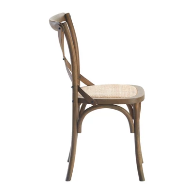 Set Of 2 Elmhurst Cross Back Side Chair Natural Rattan - Finch - Image 3