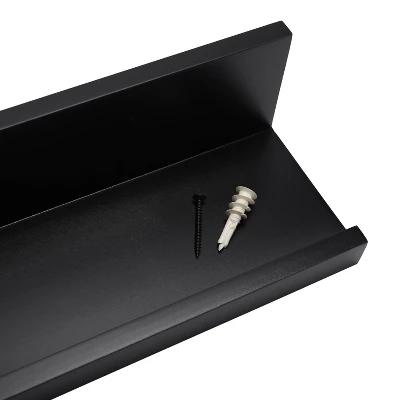 Set Of 2 (24") Modern Picture Ledge Wall Shelf Black - Inplace - Image 6