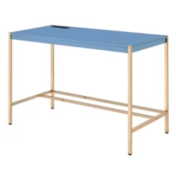 42" Midriaks Writing Desk Navy Blue/Gold Finish - Acme Furniture