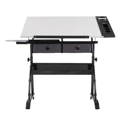 Core Drawing Table And Stool Set Charcoal Black/White - Studio Designs