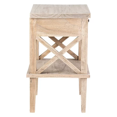 Bevan Mindi Nightstand Wood Bedside Table Brown - East At Main - Image 2