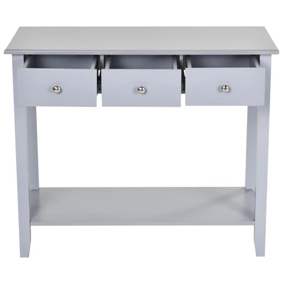 HOMCOM Console Table Industrial Desk With Drawer Bottom Shelf & Large Tabletop For Entryway Or Living Room - Image 3