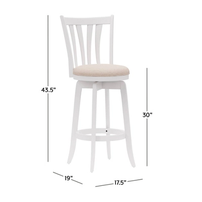 30" Savana Wood Bar Height Swivel Stool White - Hillsdale Furniture - Image 2