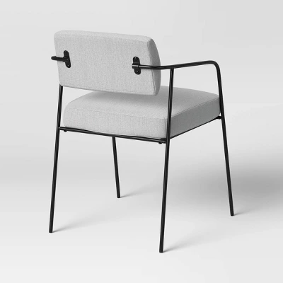 Smyth Metal Frame Upholstered Dining Chair Gray - Threshold™ - Image 3