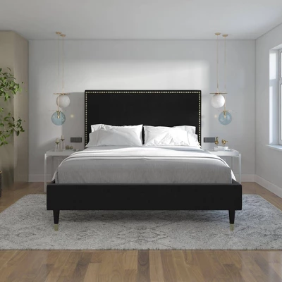 Audrey Velvet Upholstered Bed - Cosmoliving - Image 4