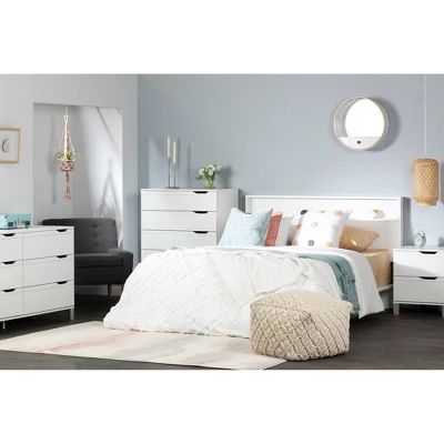 Full/Queen Kanagane 1 Drawer Platform Bed Pure White - South Shore - Image 2