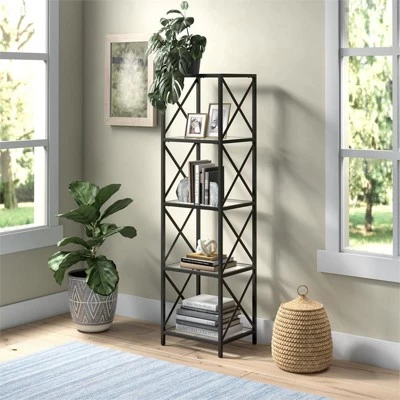 18" Wide Black Bronze Bookcase - Henn&Hart