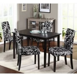 5Pc Elly Sophia Parson Dining Set Gray/Black - Buylateral