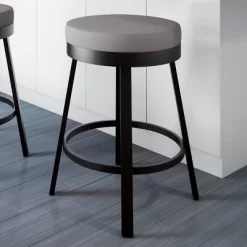 Amisco 26" Clock Counter Height Barstool Light Gray