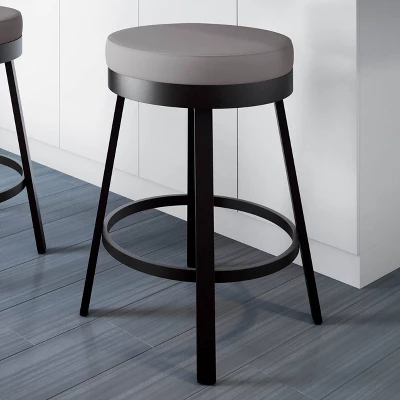 Amisco 26" Clock Counter Height Barstool Light Gray