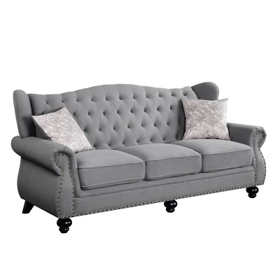 86" Hannes Sofa Gray Fabric - Acme Furniture - Image 4