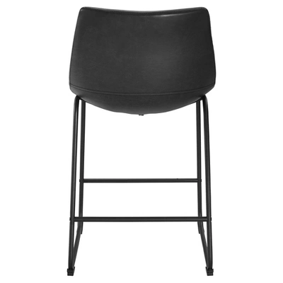 Set Of 2 Laslo Modern Upholstered Faux Leather Counter Height Barstools - Saracina Home - Image 3